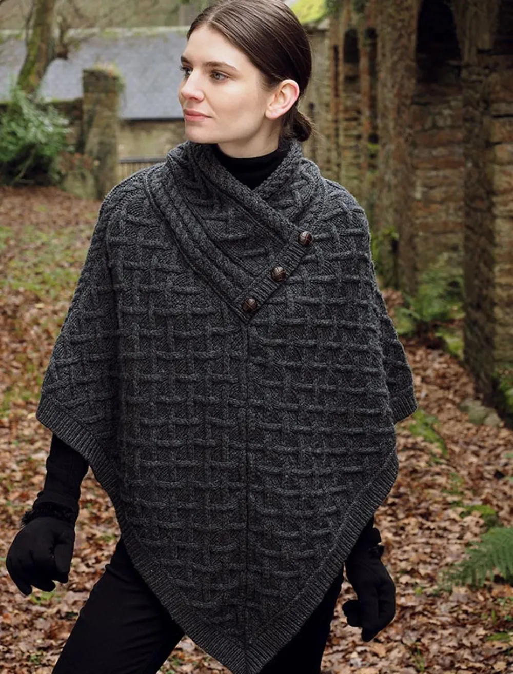 Glenaran Ponchos, Capes & Shawls^Super Soft Lattice Stitch Poncho