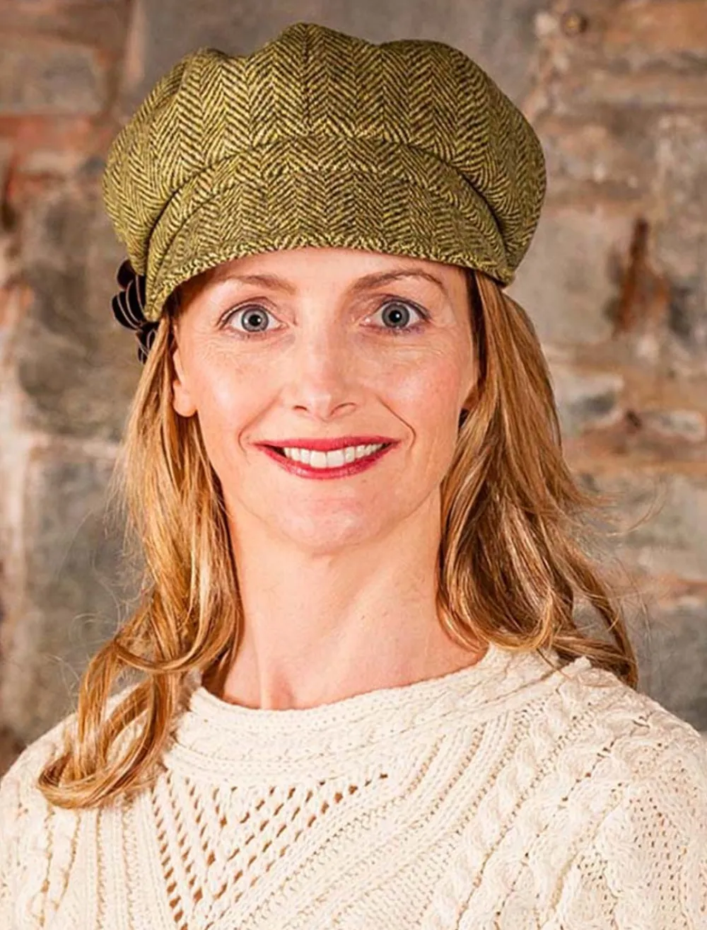 Glenaran Caps & Hats^Ladies Tweed Newsboy Hat - Light Brown