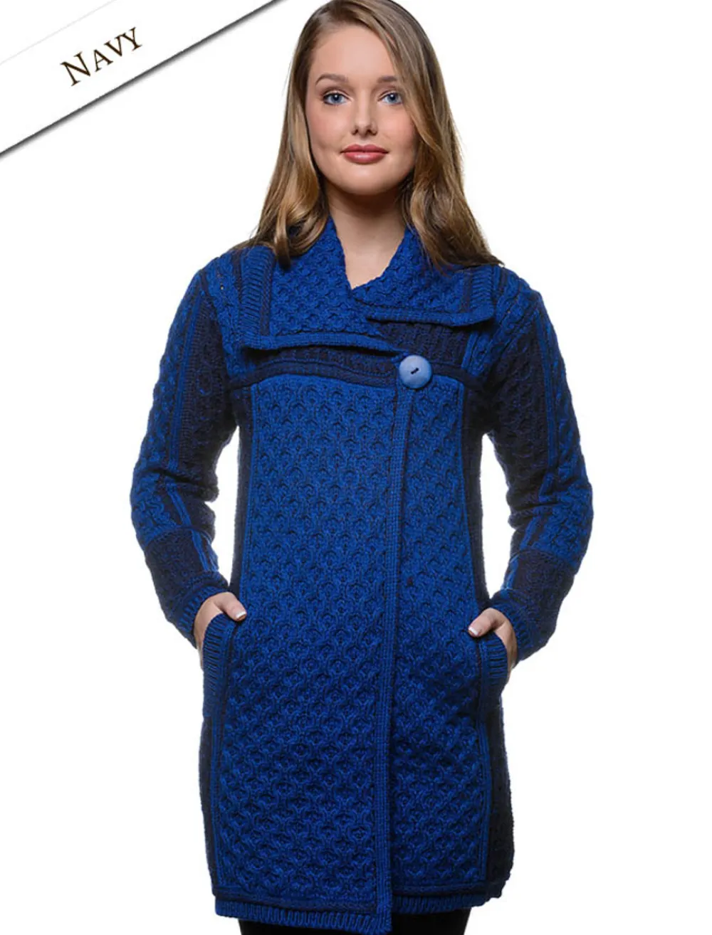 Glenaran Cardigans, Jackets & Coatigans^Two Tone Merino Wool Coat