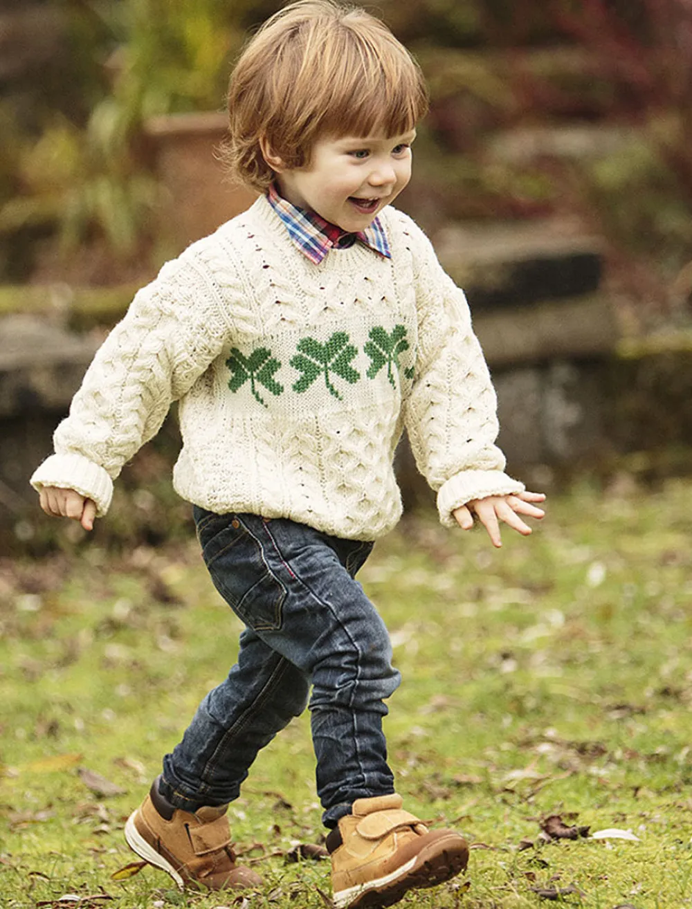 Glenaran Sweaters, Cardigans & Jackets^Kid's Merino Wool Shamrock Sweater
