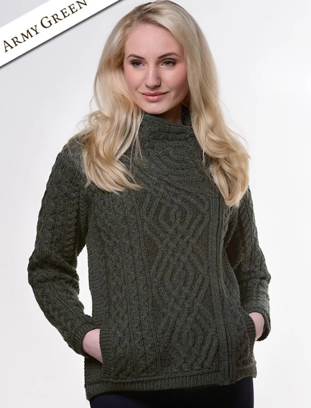 Glenaran Cardigans, Jackets & Coatigans^Aran Jacket with Celtic Knot Side Zip