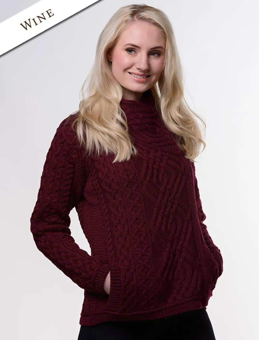 Glenaran Cardigans, Jackets & Coatigans^Aran Jacket with Celtic Knot Side Zip