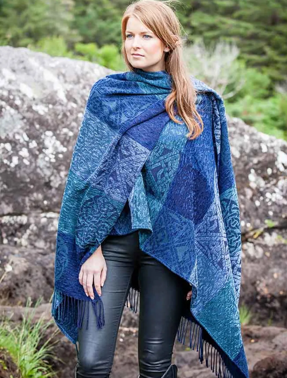 Glenaran Ponchos, Capes & Shawls^Celtic Knot Ruana Wrap