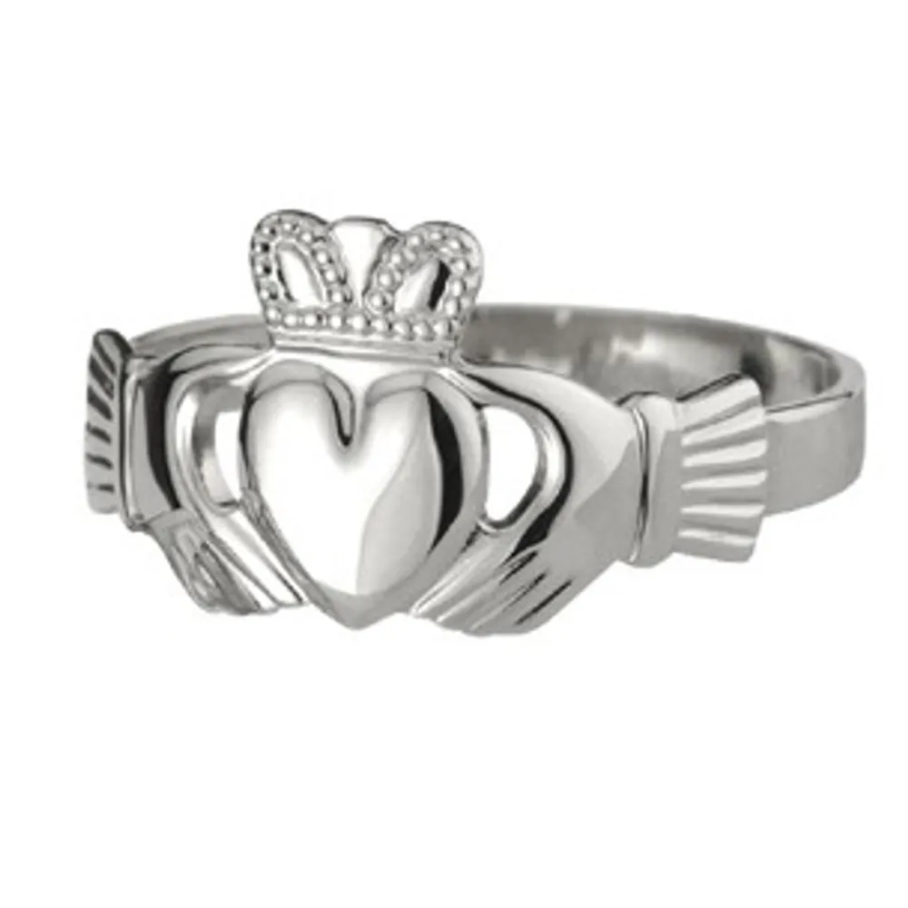 Glenaran Jewelry For Him^Gents' Extra-Heavy Puffed-Heart Claddagh Ring