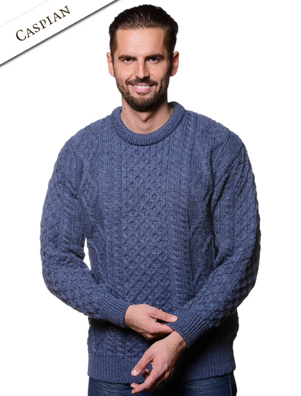 Glenaran Sweaters^Lightweight Traditional Aran Mens Wool Sweater