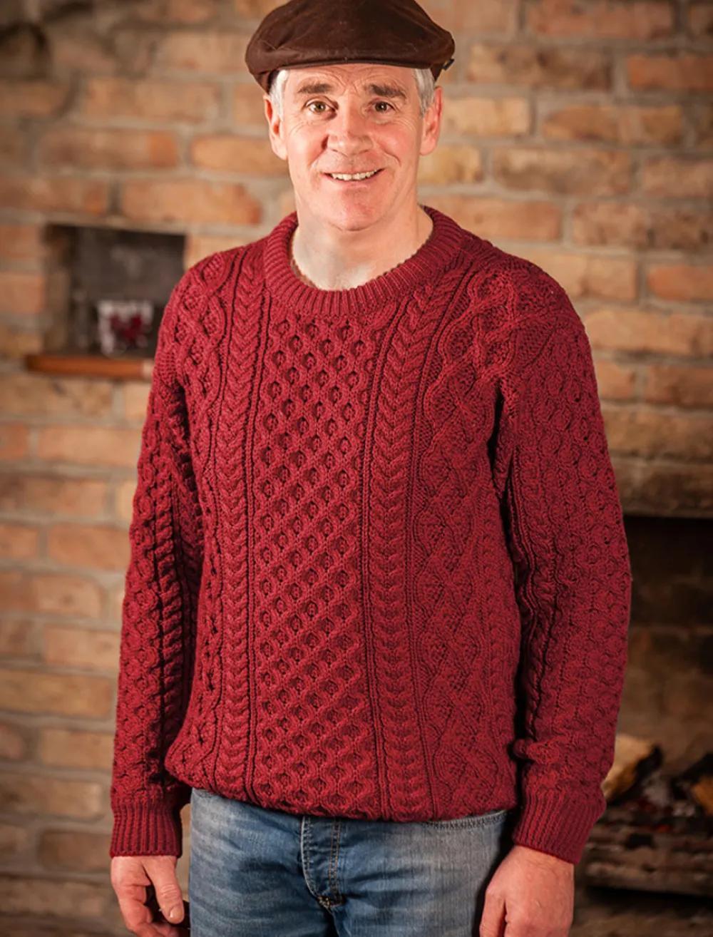 Glenaran Sweaters^Heavyweight Merino Wool Aran Sweater