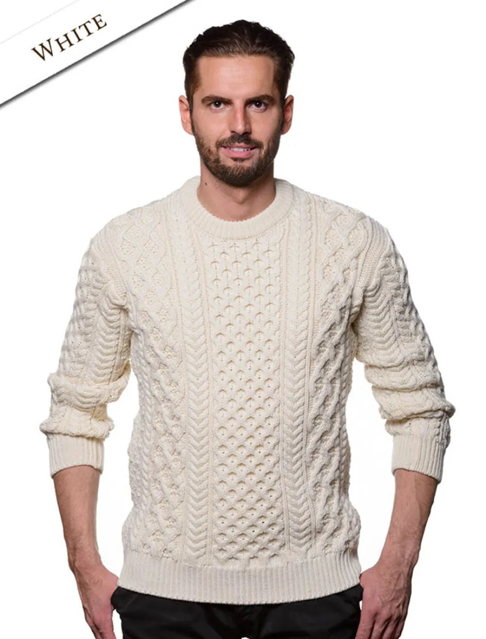 Glenaran Sweaters^Heavyweight Merino Wool Aran Sweater