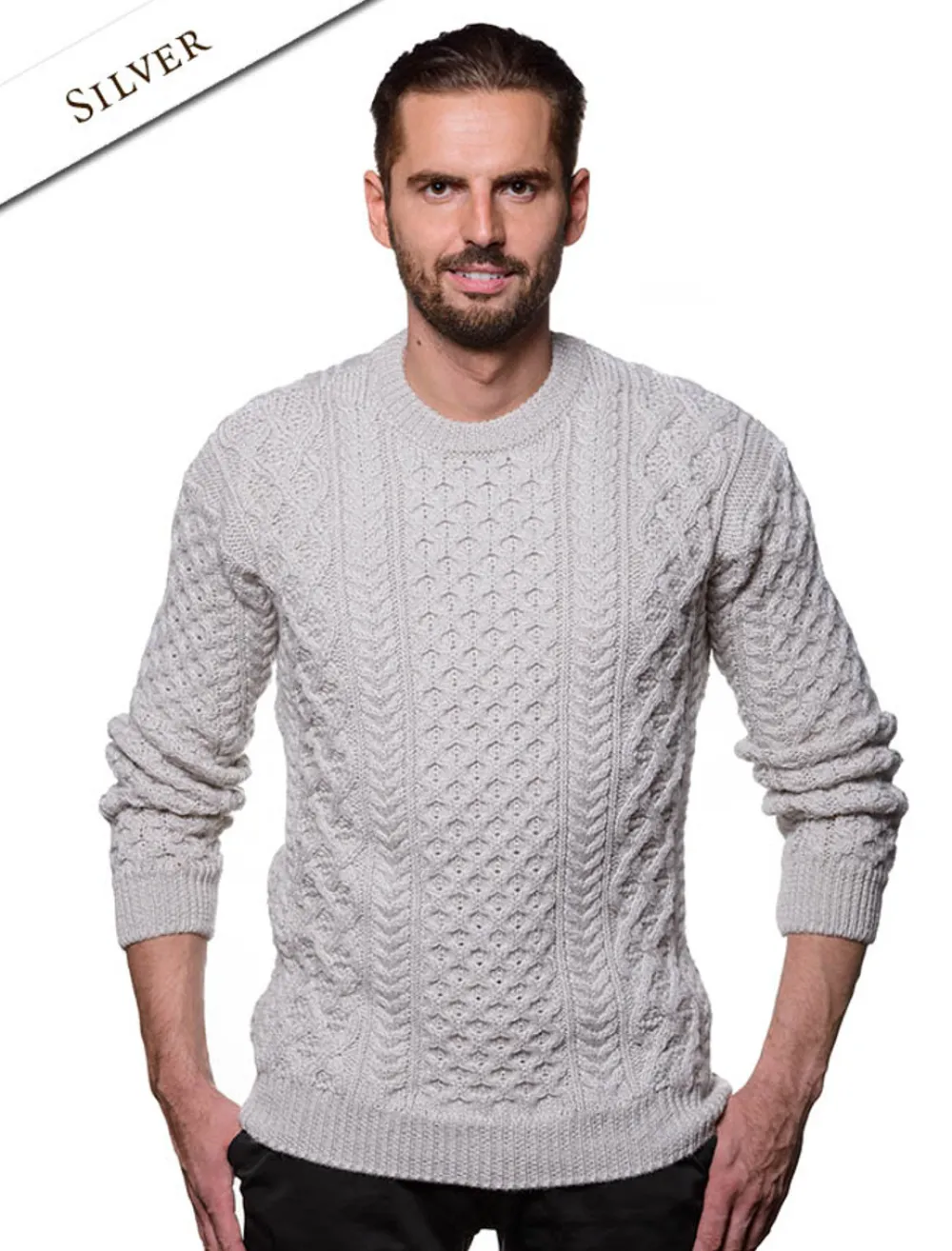Glenaran Sweaters^Heavyweight Merino Wool Aran Sweater