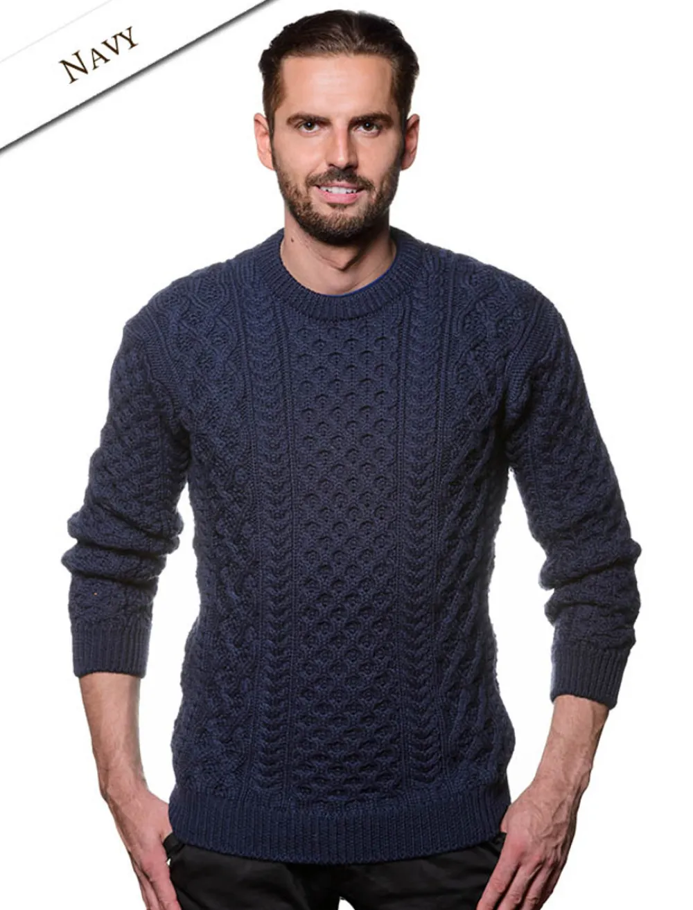 Glenaran Sweaters^Heavyweight Merino Wool Aran Sweater