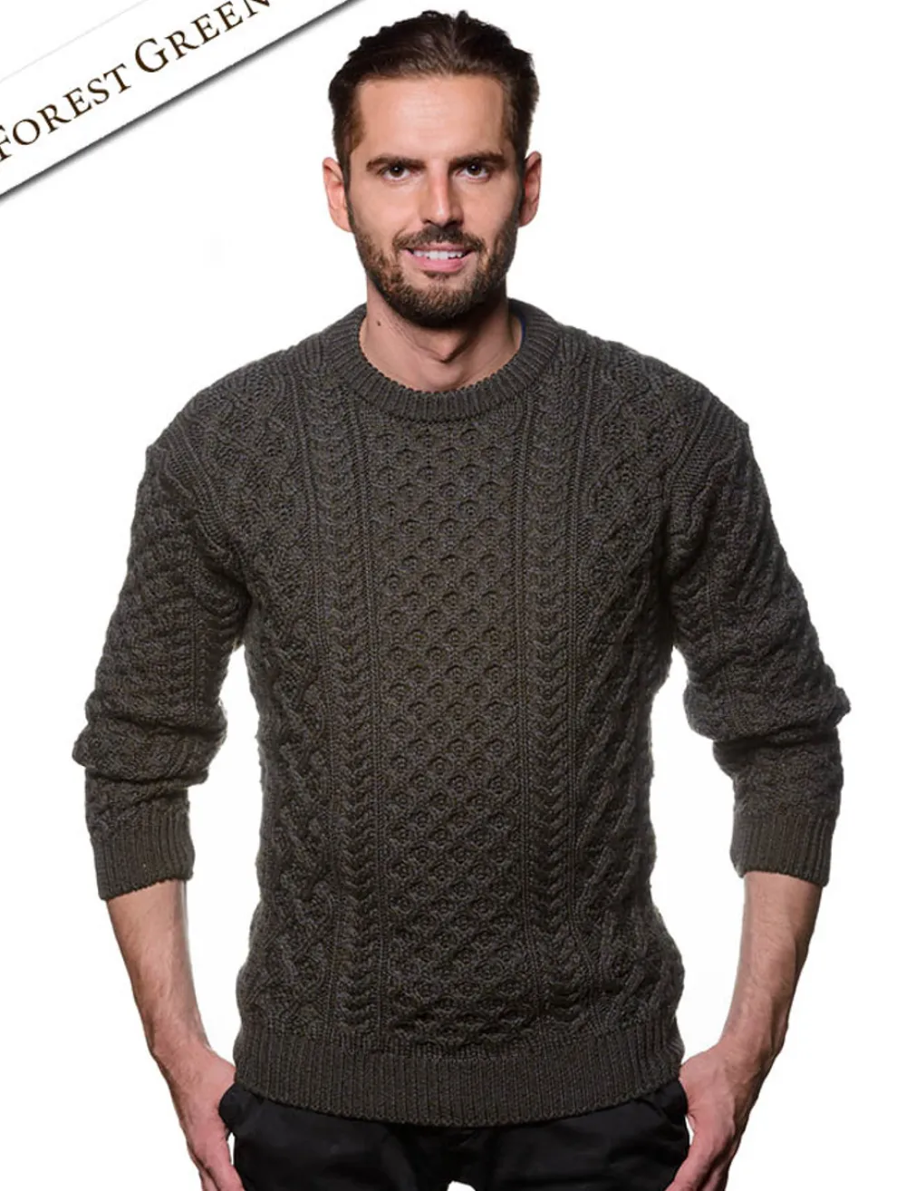 Glenaran Sweaters^Heavyweight Merino Wool Aran Sweater