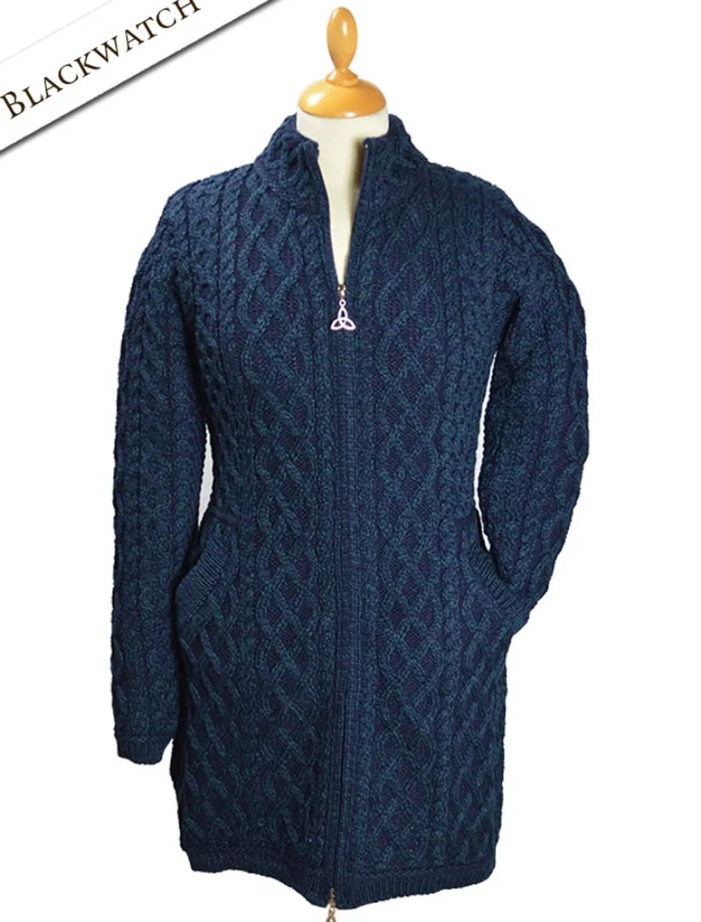 Glenaran Cardigans, Jackets & Coatigans^Plated Coat with Celtic Zip