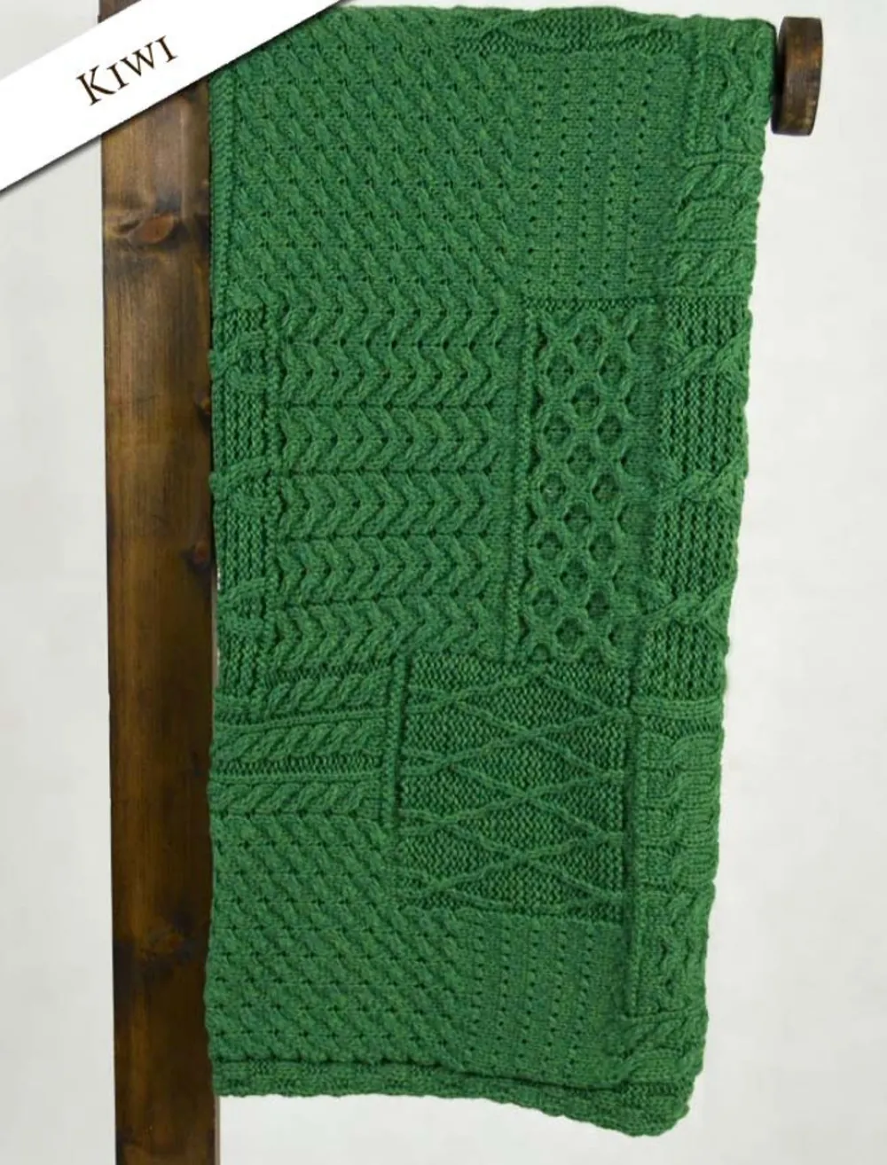 Glenaran Knitted Wool Throws^Merino Aran Patchwork Throw