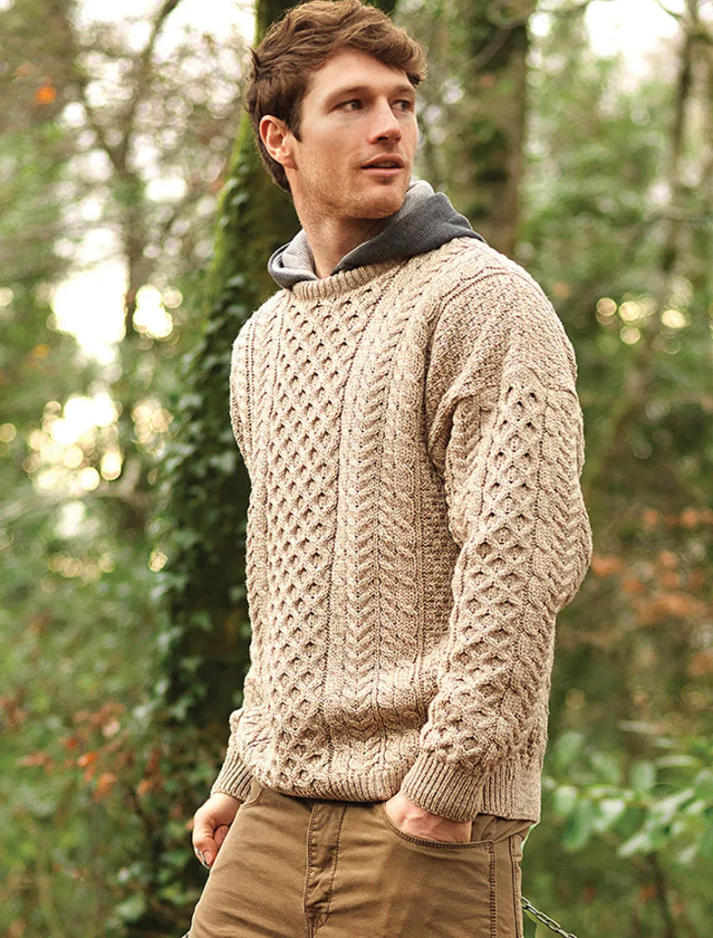 Glenaran Sweaters^Men's Merino Aran Sweater