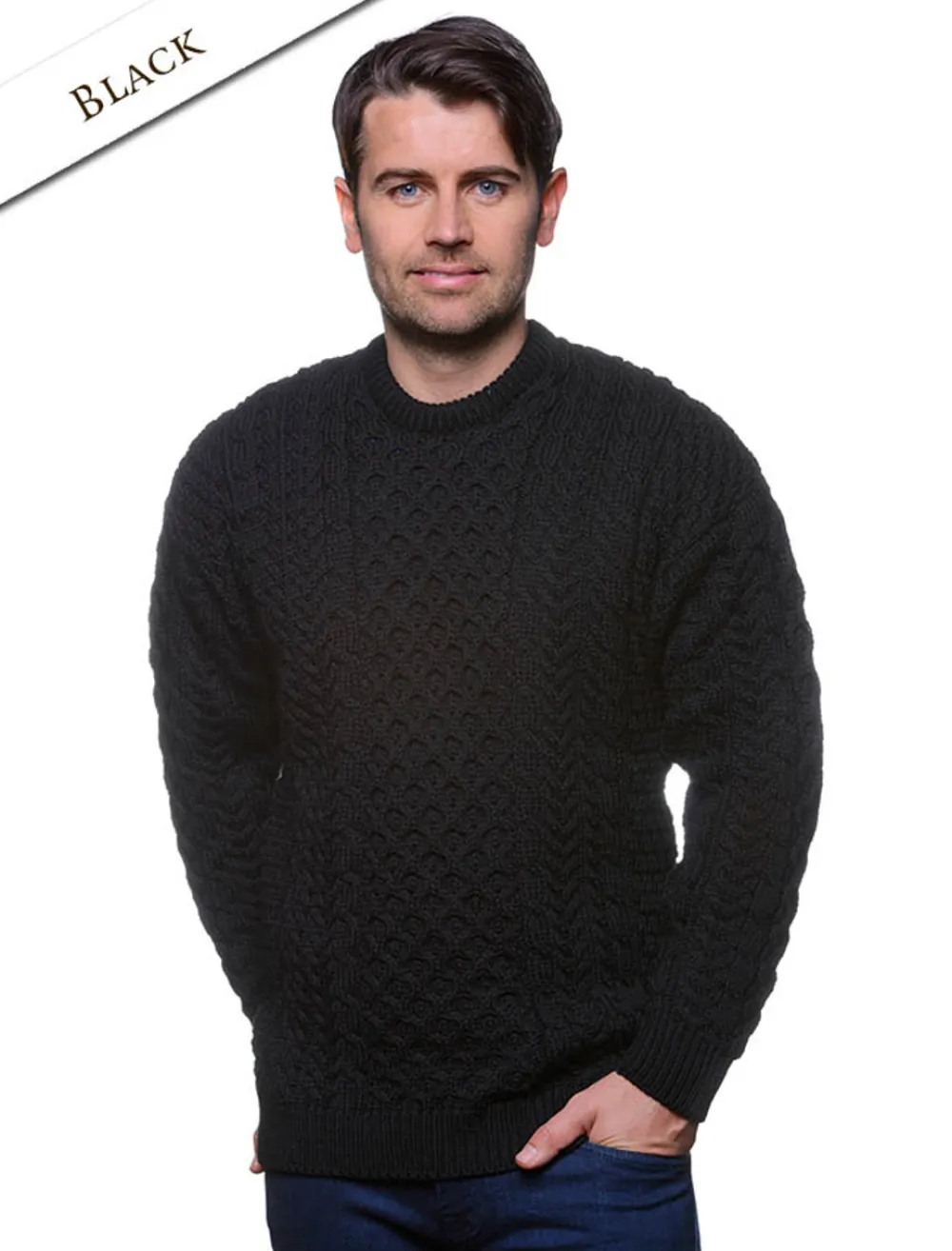 Glenaran Sweaters^Men's Merino Aran Sweater