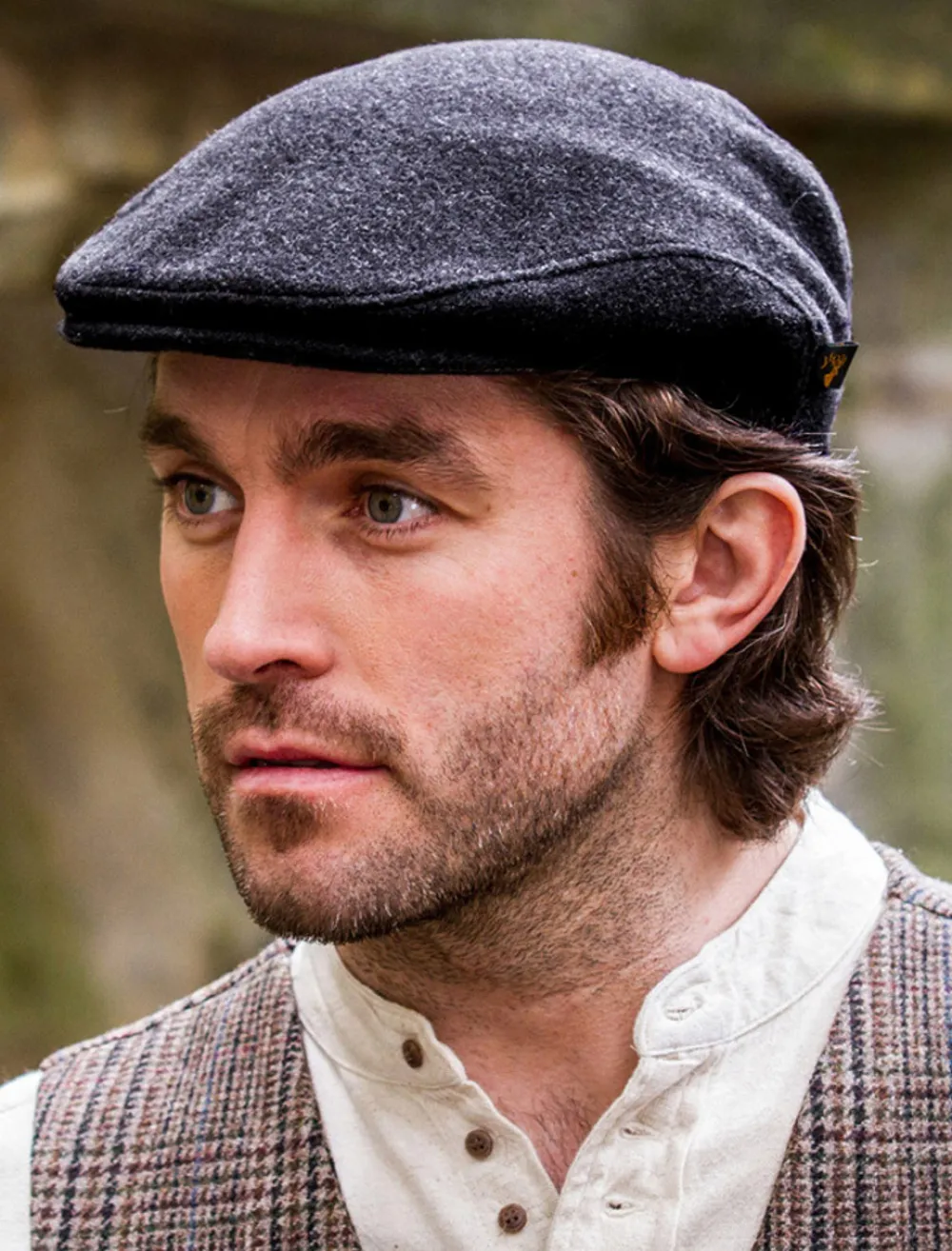 Glenaran Irish Flat Caps^Trinity Flat Cap - Charcoal Grey