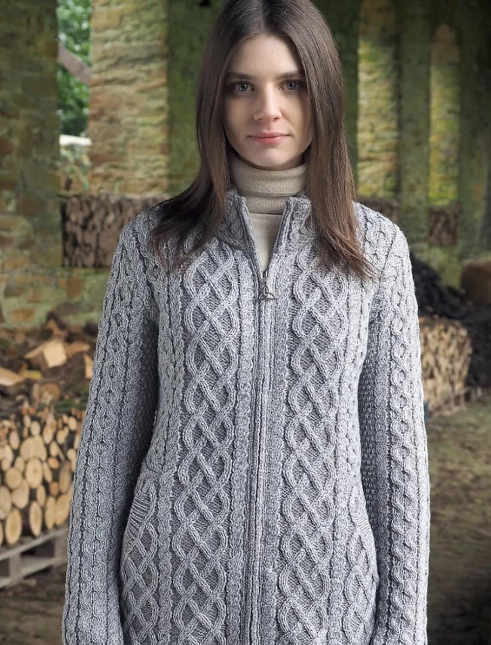 Glenaran Cardigans, Jackets & Coatigans^Plated Cardigan with Celtic Zip