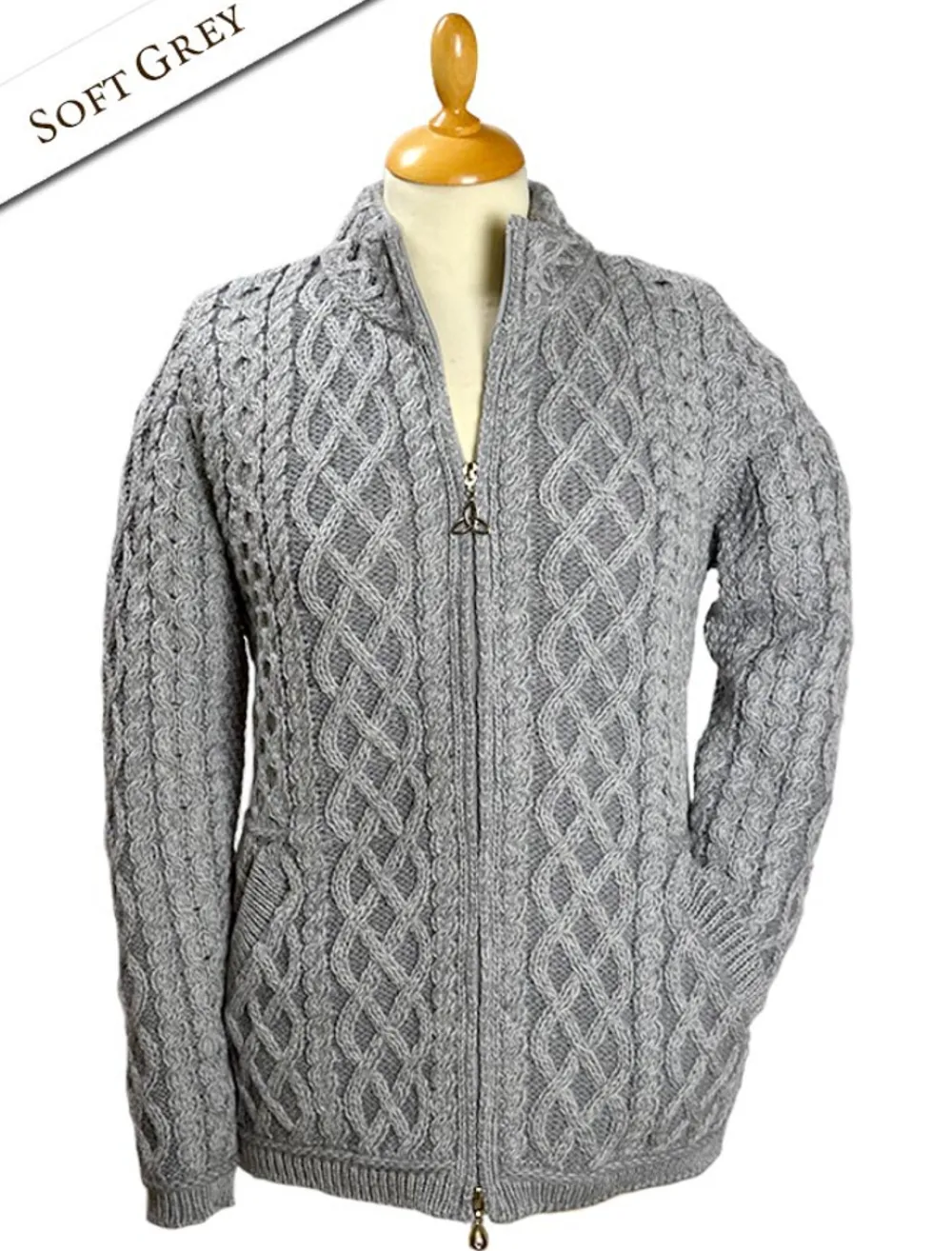 Glenaran Cardigans, Jackets & Coatigans^Plated Cardigan with Celtic Zip