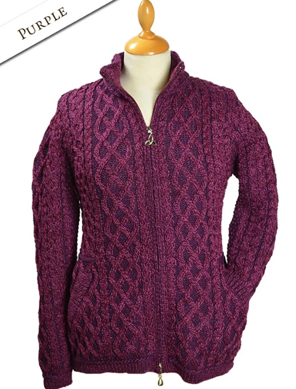 Glenaran Cardigans, Jackets & Coatigans^Plated Cardigan with Celtic Zip