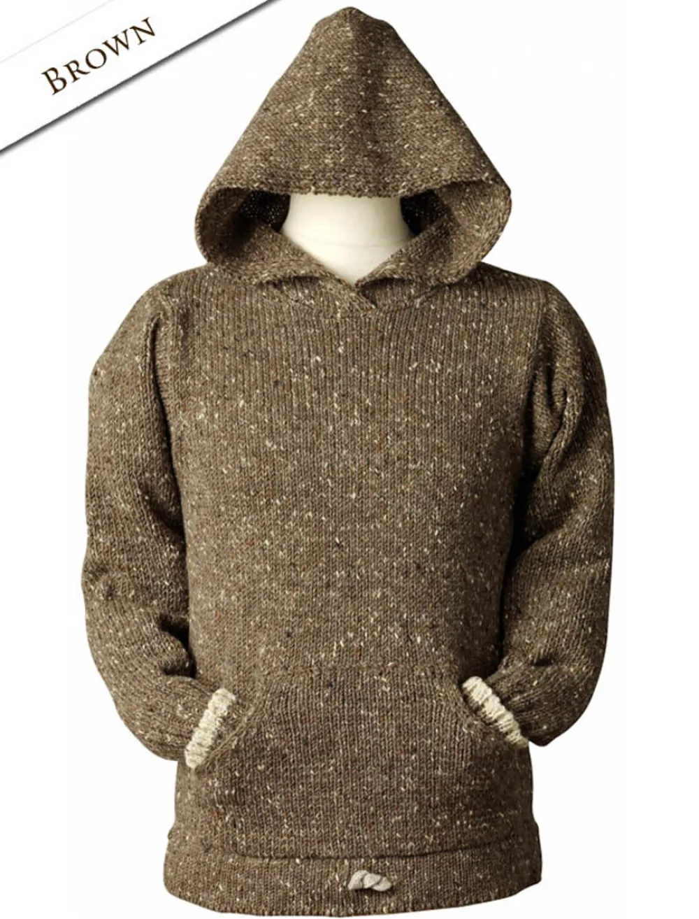 Glenaran Sweaters^Men's Wool Hoodie with Pouch Pocket