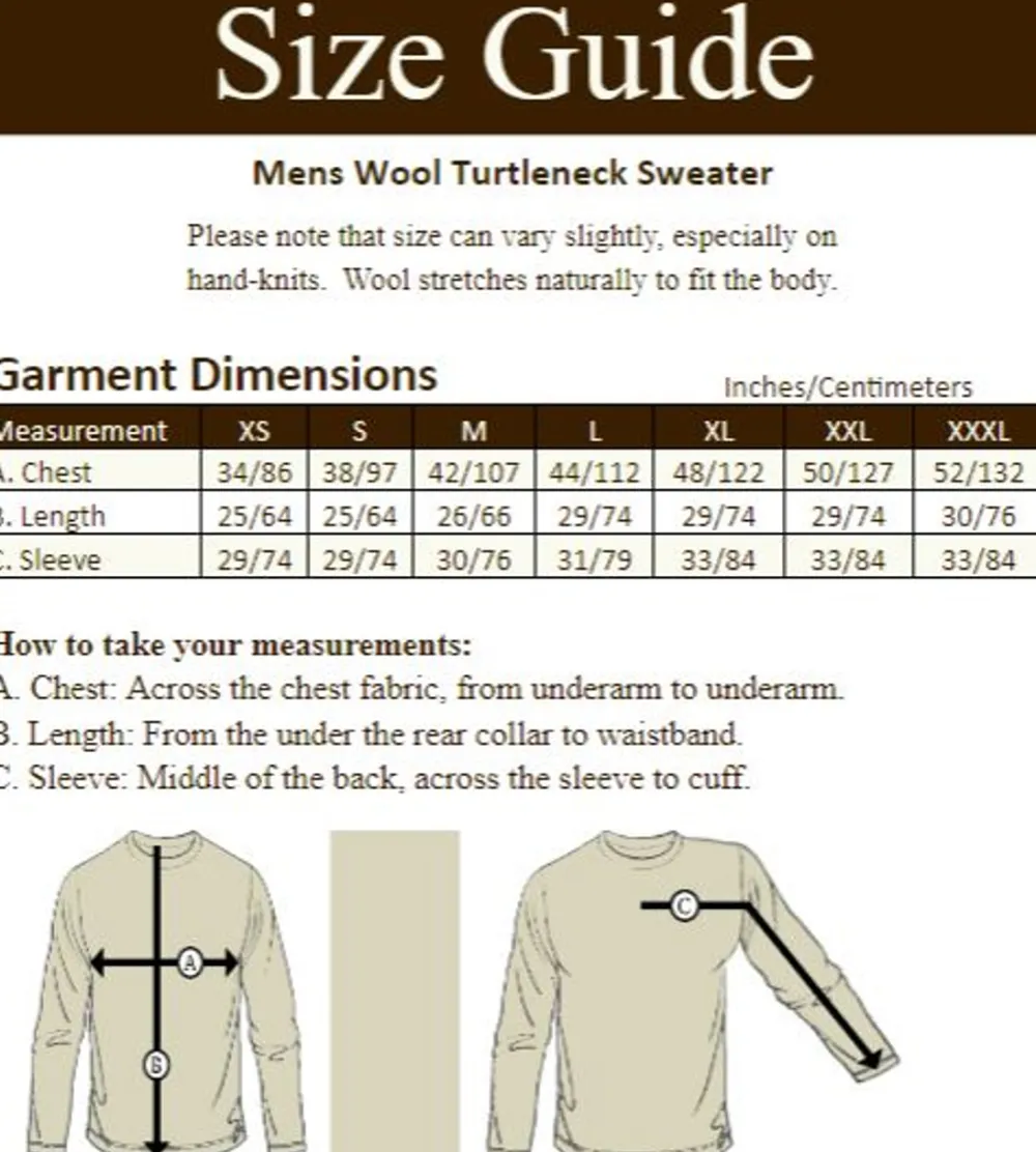 Glenaran Sweaters^Mens Wool Turtleneck Sweater