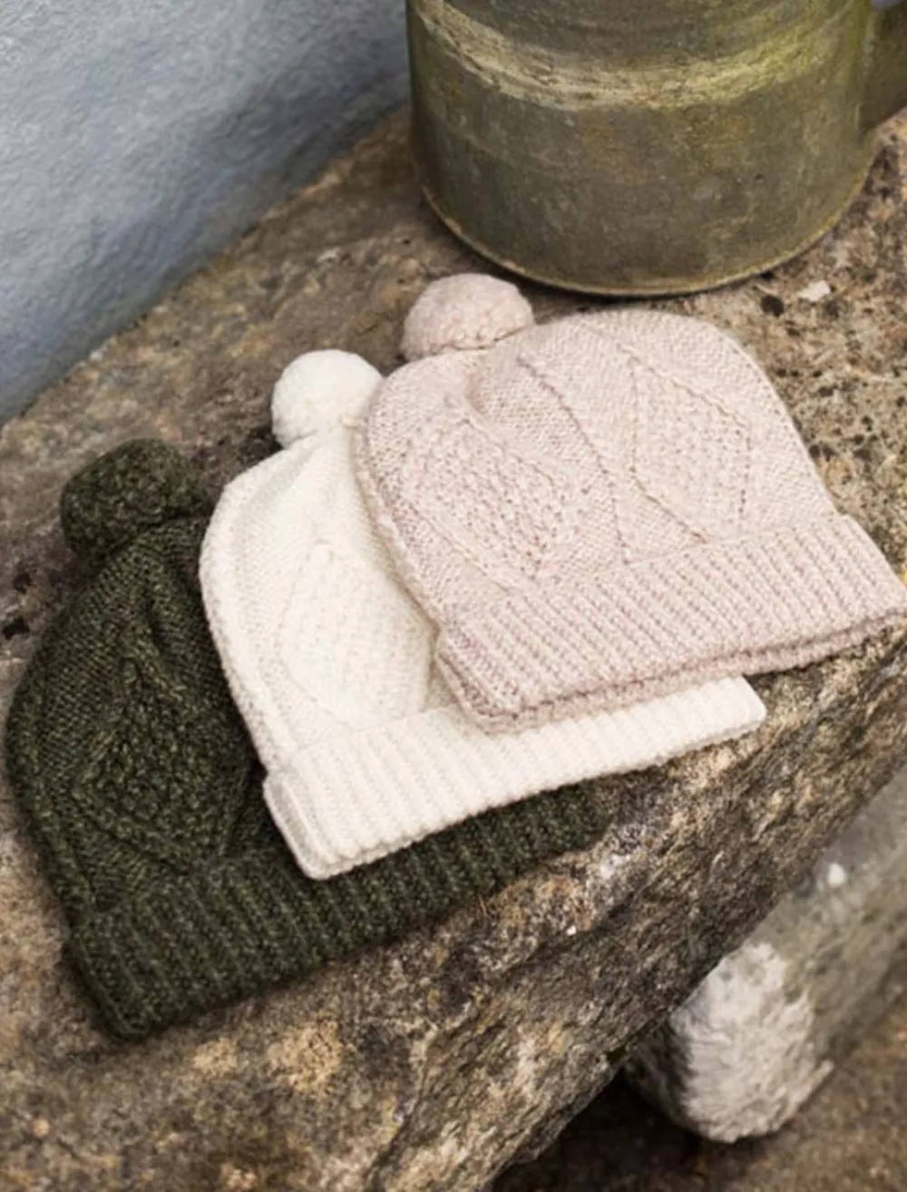 Glenaran Irish Wool Hats|Caps & Hats^Handknit Aran Ski Hat