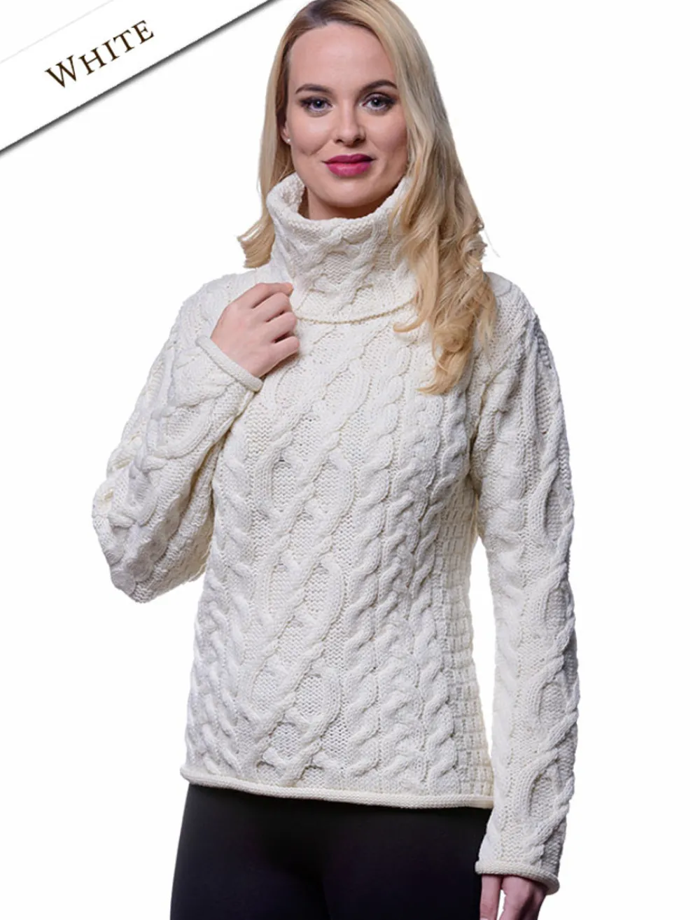 Glenaran Sweaters^Womens Turtleneck Cable Knit Sweater