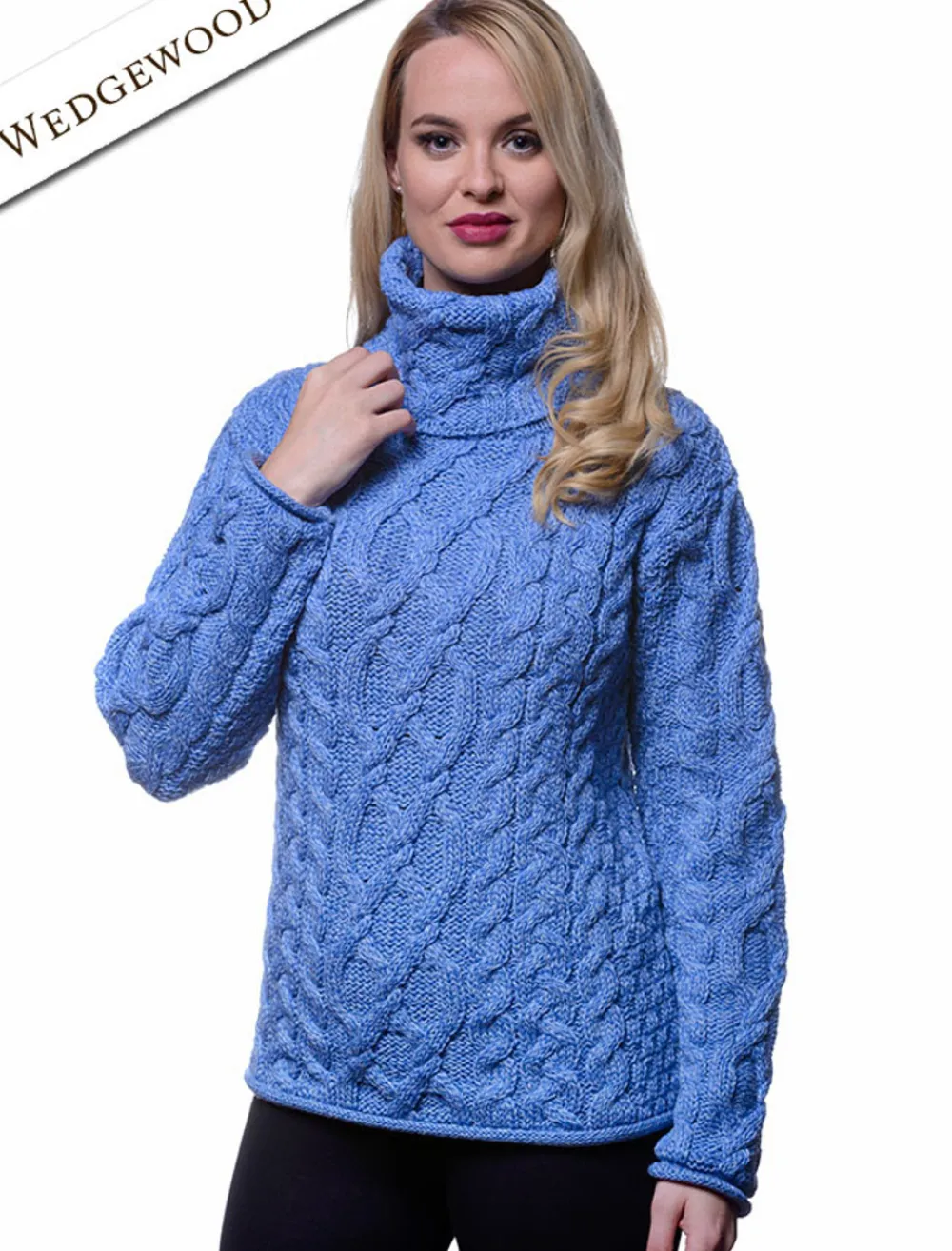 Glenaran Sweaters^Womens Turtleneck Cable Knit Sweater