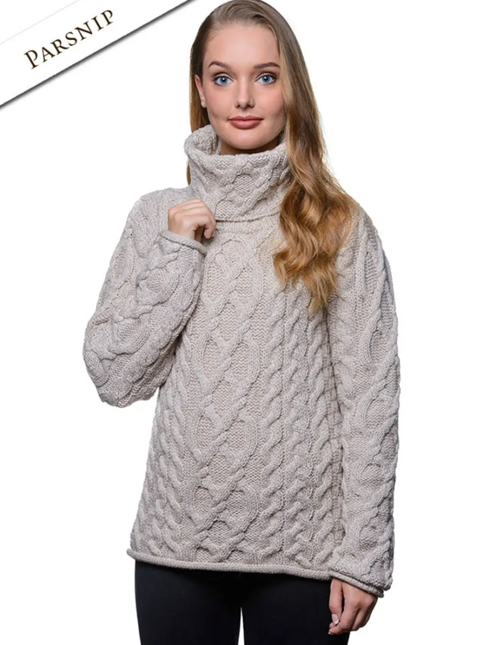 Glenaran Sweaters^Womens Turtleneck Cable Knit Sweater