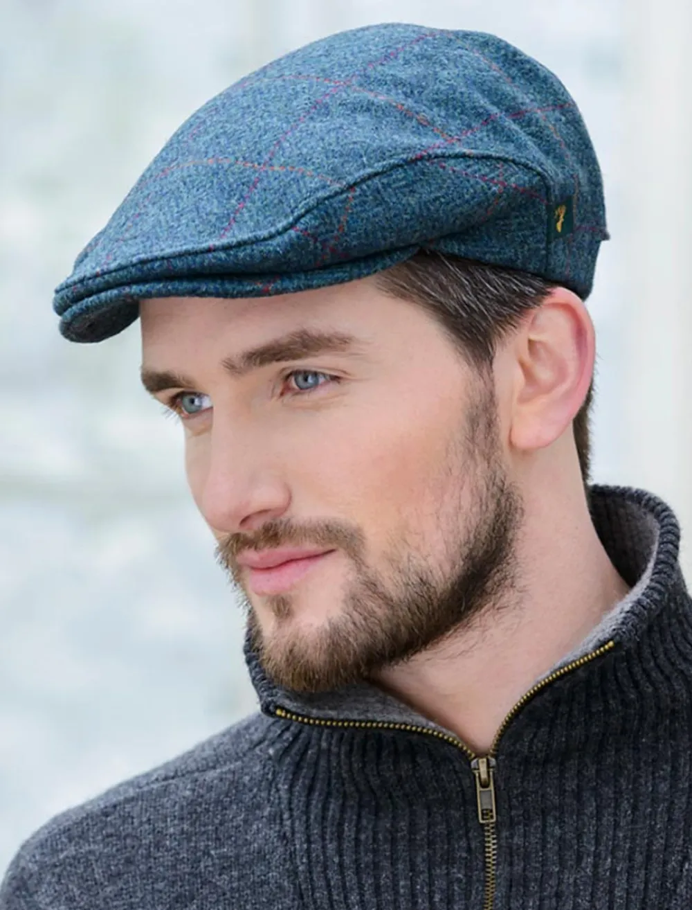 Glenaran Irish Flat Caps^Trinity Tweed Flat Cap - Turquoise Plaid - DISCONTINUED
