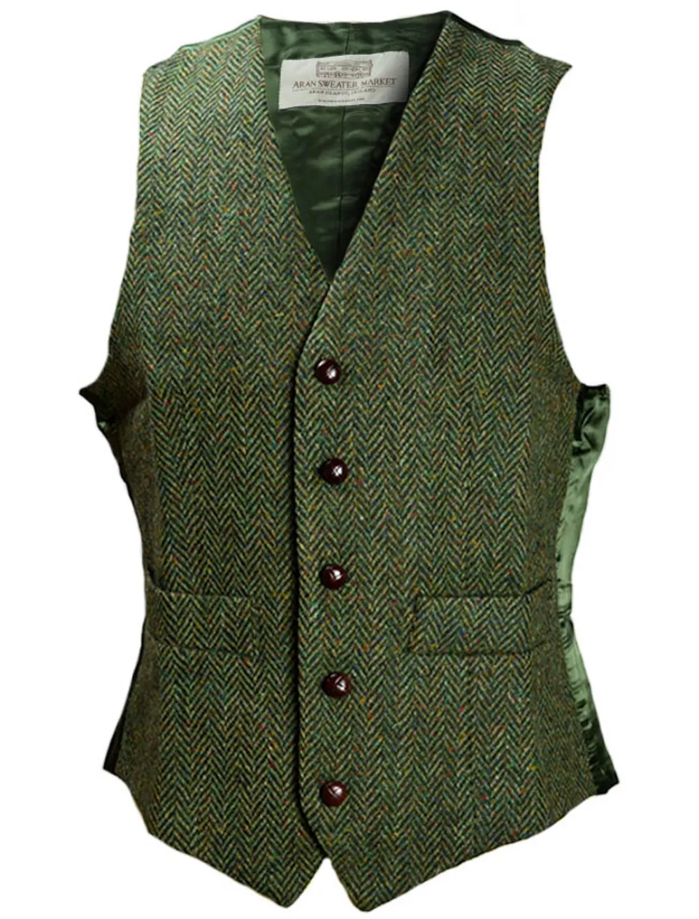 Glenaran Grandfather Shirts And Waistcoats^Donegal Tweed Waistcoat - Green