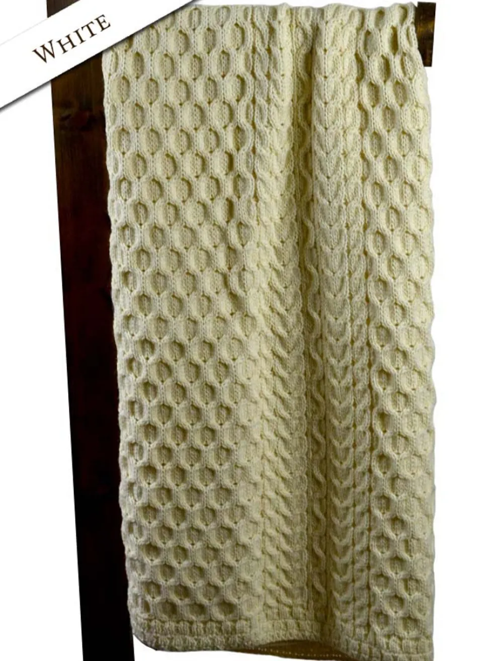 Glenaran Knitted Wool Throws^Wool Honeycomb Aran Throw