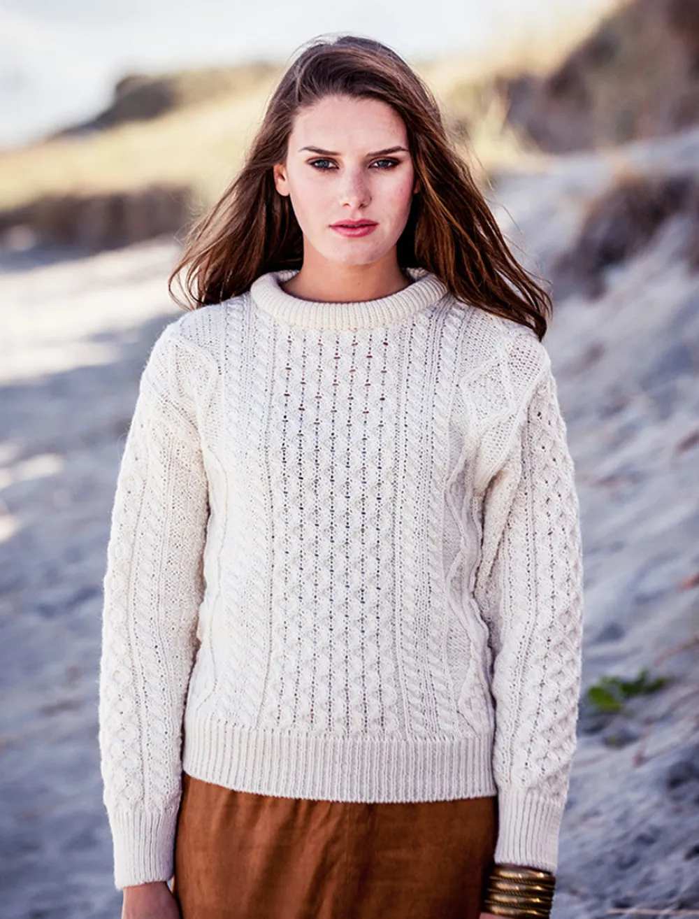 Glenaran Sweaters^Lightweight Traditional Aran Wool Sweater