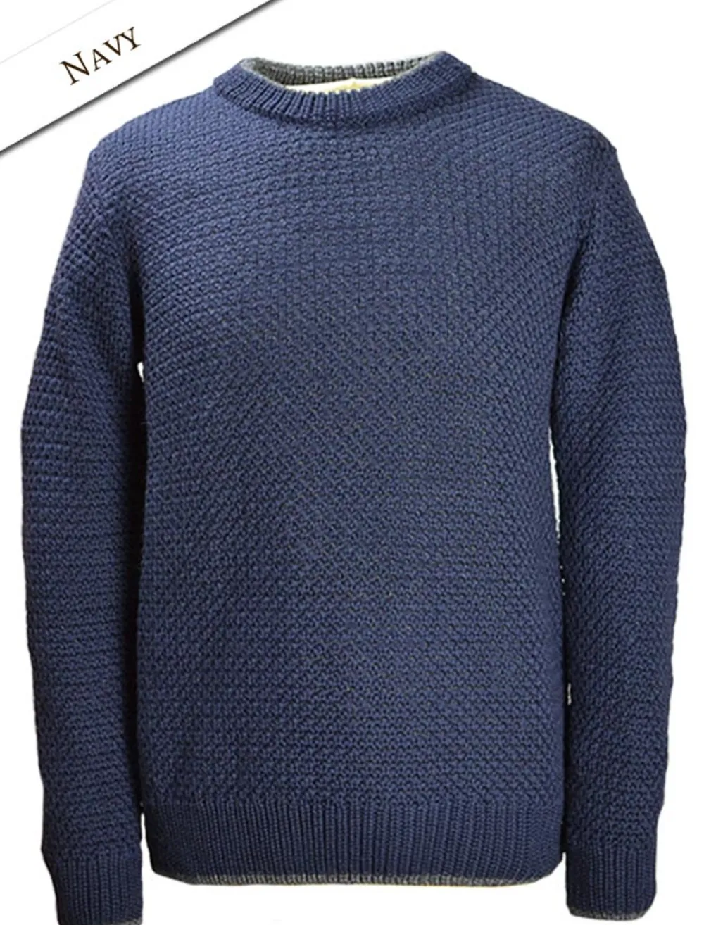 Glenaran Sweaters^Merino Textured Crew Neck Sweater