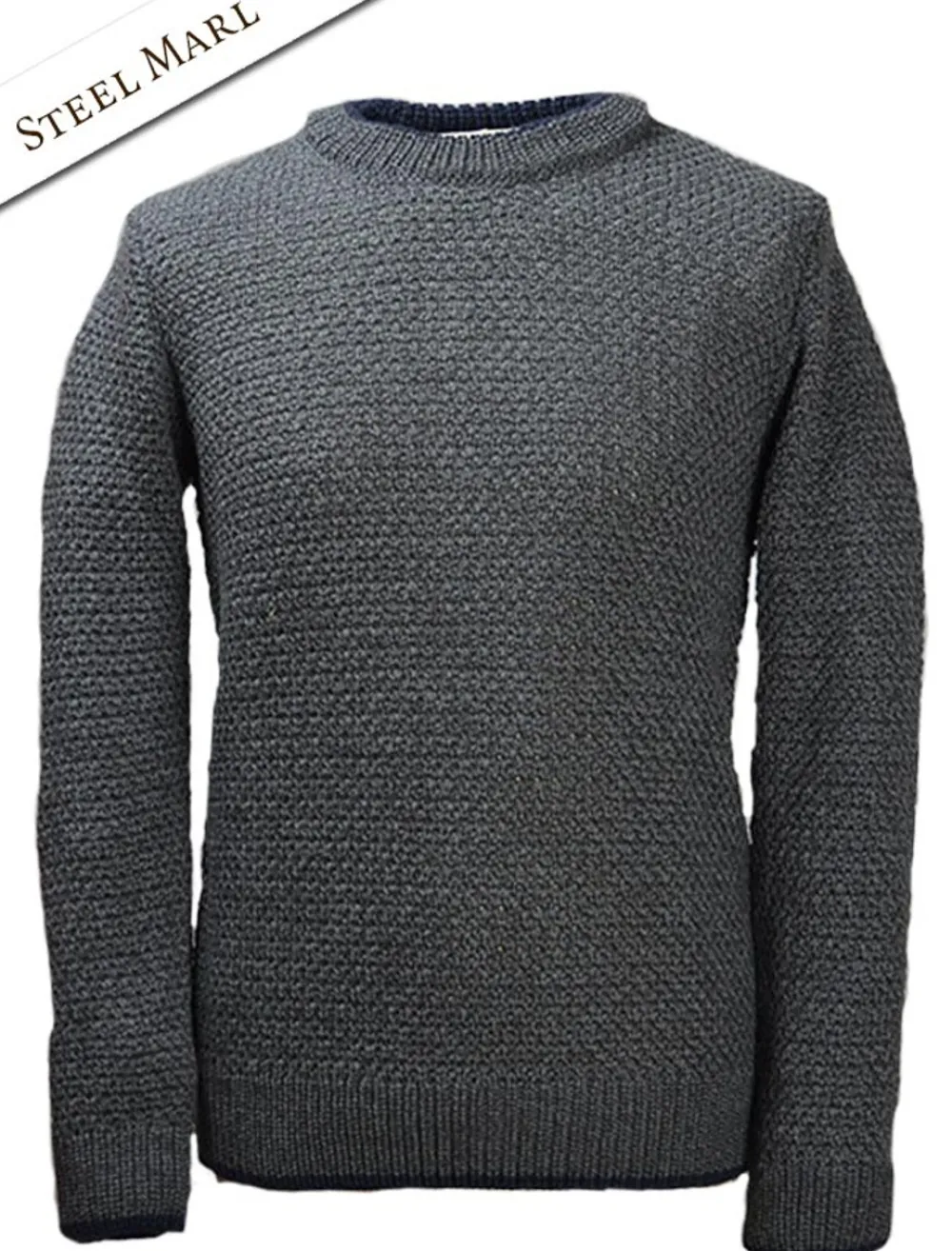 Glenaran Sweaters^Merino Textured Crew Neck Sweater