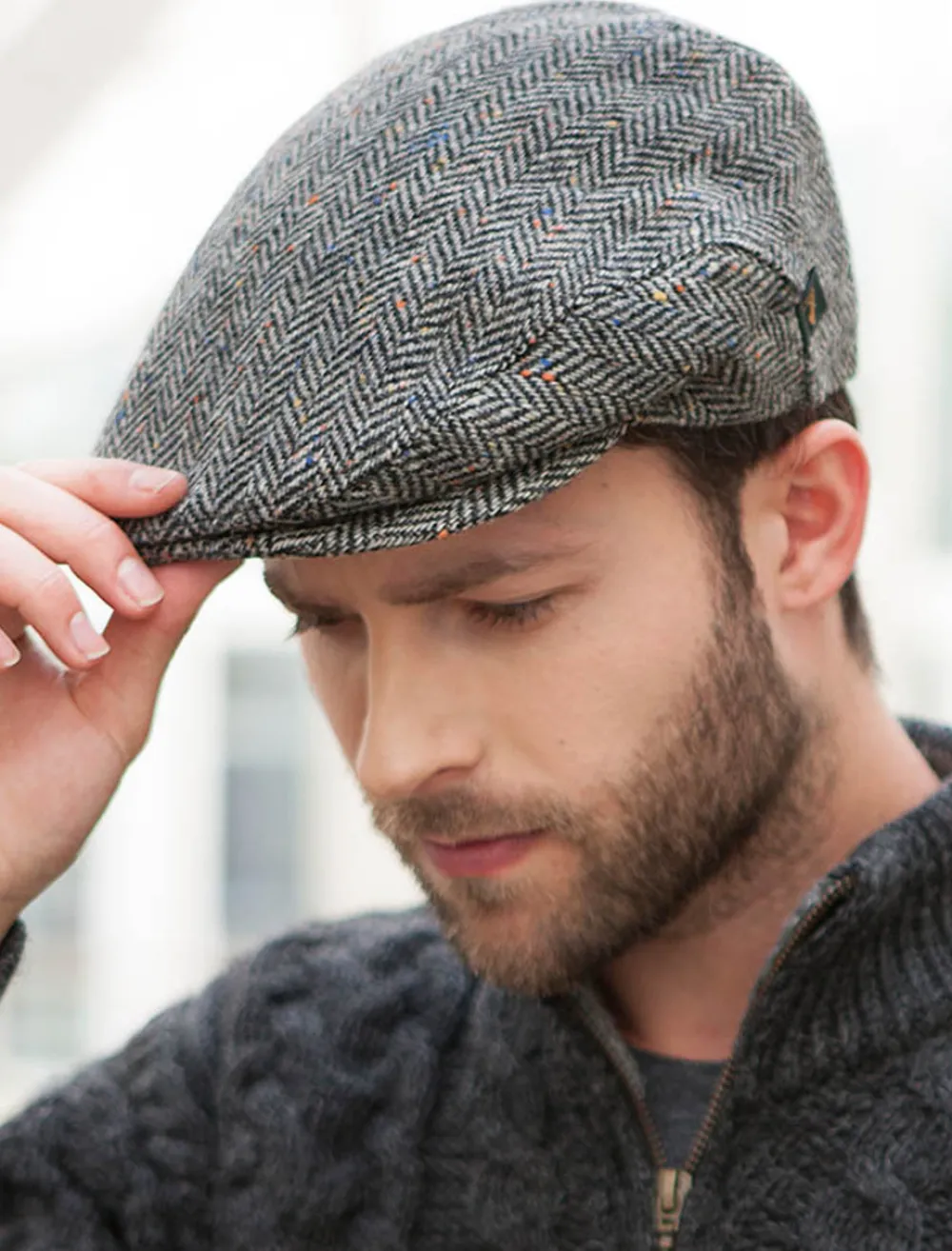 Glenaran Irish Flat Caps^Trinity Tweed Flat Cap - Grey