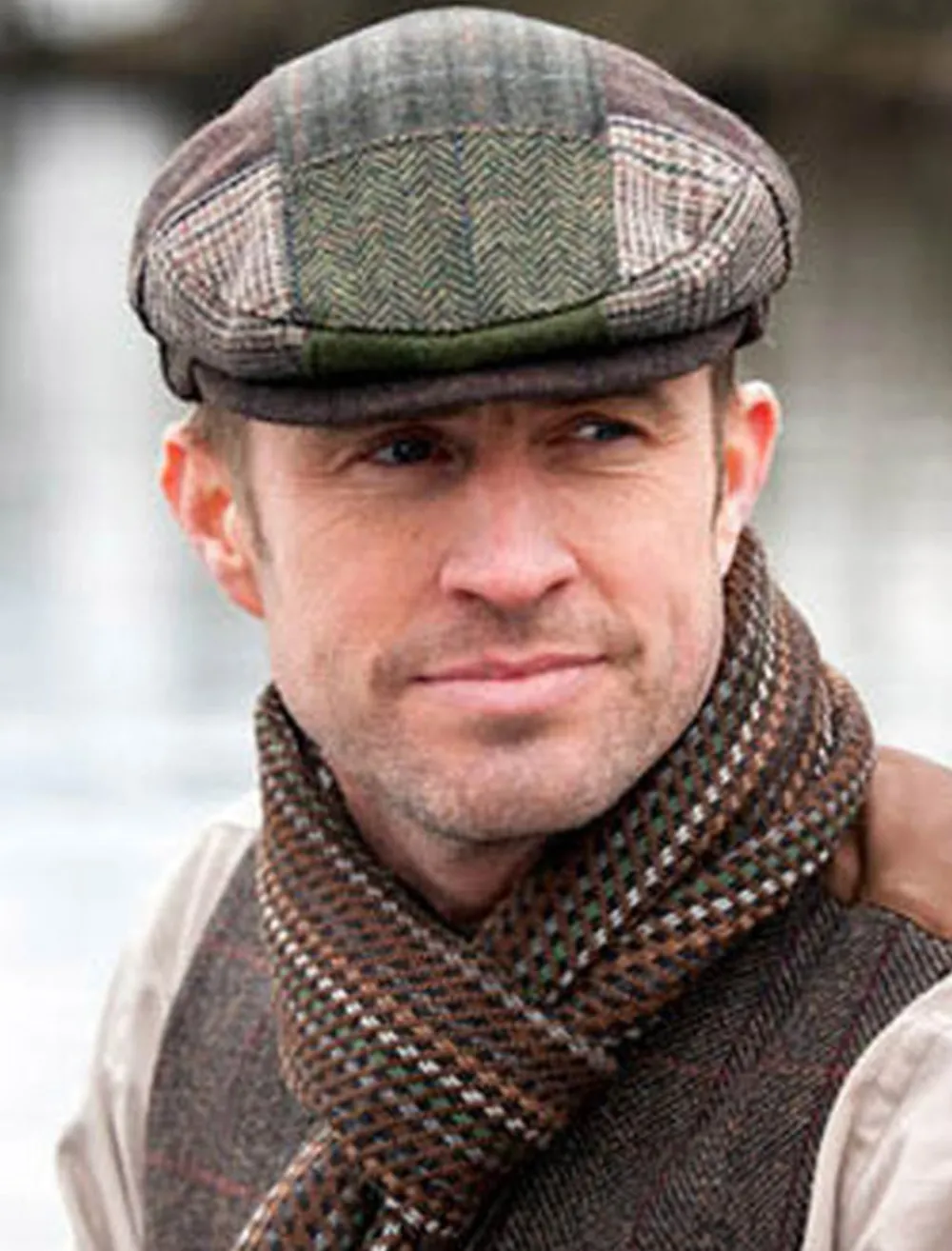 Glenaran Irish Flat Caps^Trinity Flat Cap - Patchwork B