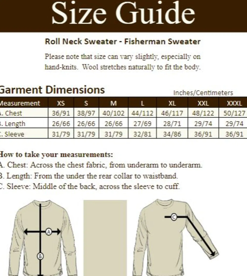 Glenaran Sweaters^Roll Neck Sweater - Fisherman Sweater