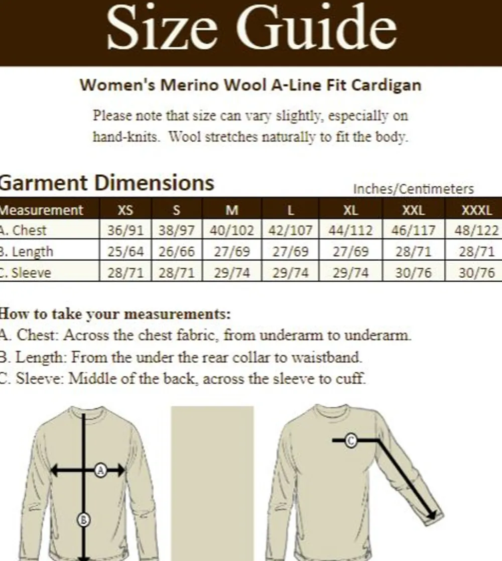 Glenaran Cardigans, Jackets & Coatigans^Women's Merino Wool A-Line Fit Cardigan