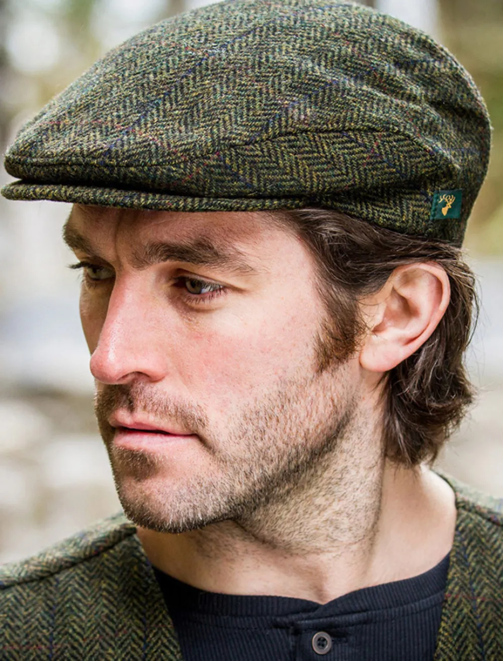 Glenaran Irish Flat Caps^Trinity Tweed Flat Cap - Green