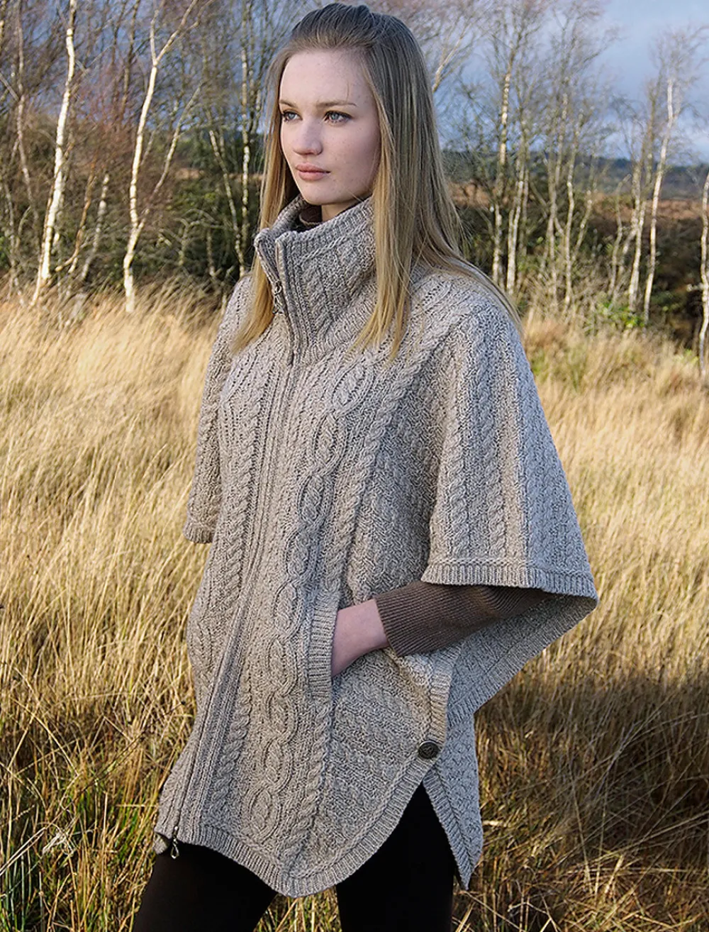 Glenaran Cardigans, Jackets & Coatigans^Batwing Jacket with Celtic Knot Zipper Pull