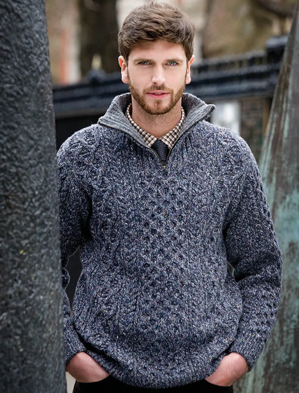 Glenaran Sweaters^Wool Cashmere Aran Troyer Sweater