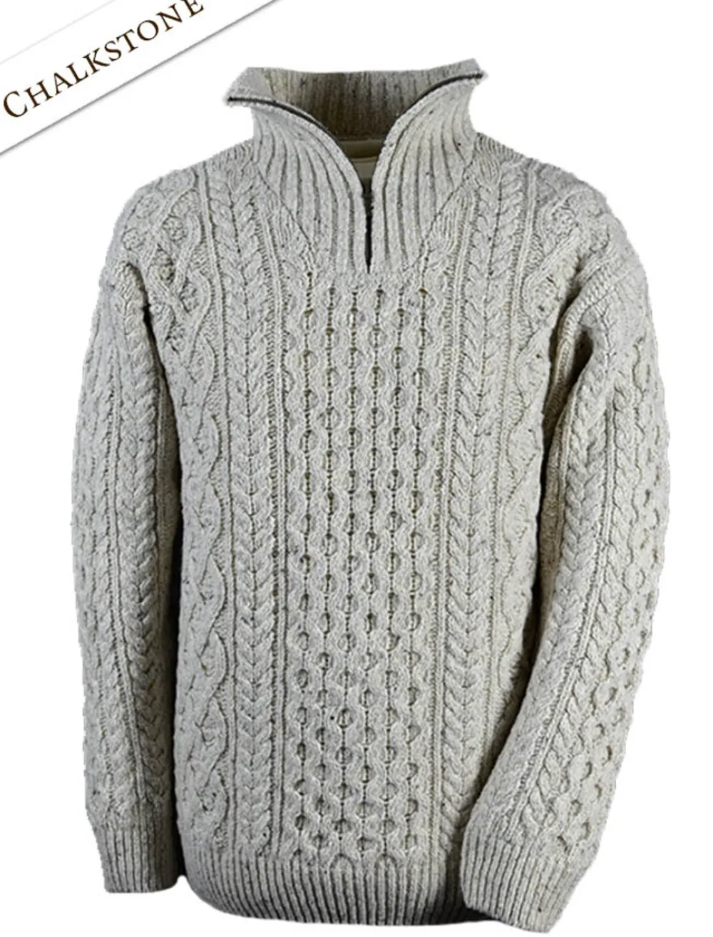 Glenaran Sweaters^Wool Cashmere Aran Troyer Sweater