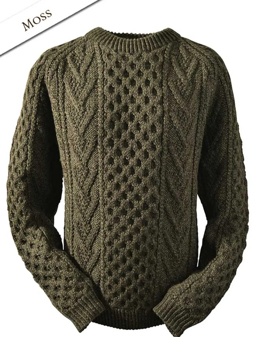 Glenaran Sweaters^Mens Hand-knit Chevron Stitch Sweater