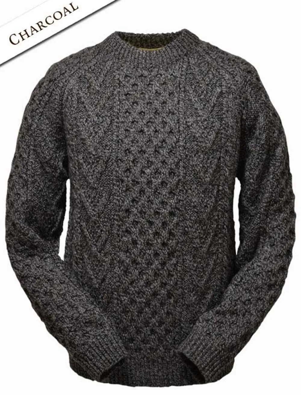 Glenaran Sweaters^Mens Hand-knit Chevron Stitch Sweater
