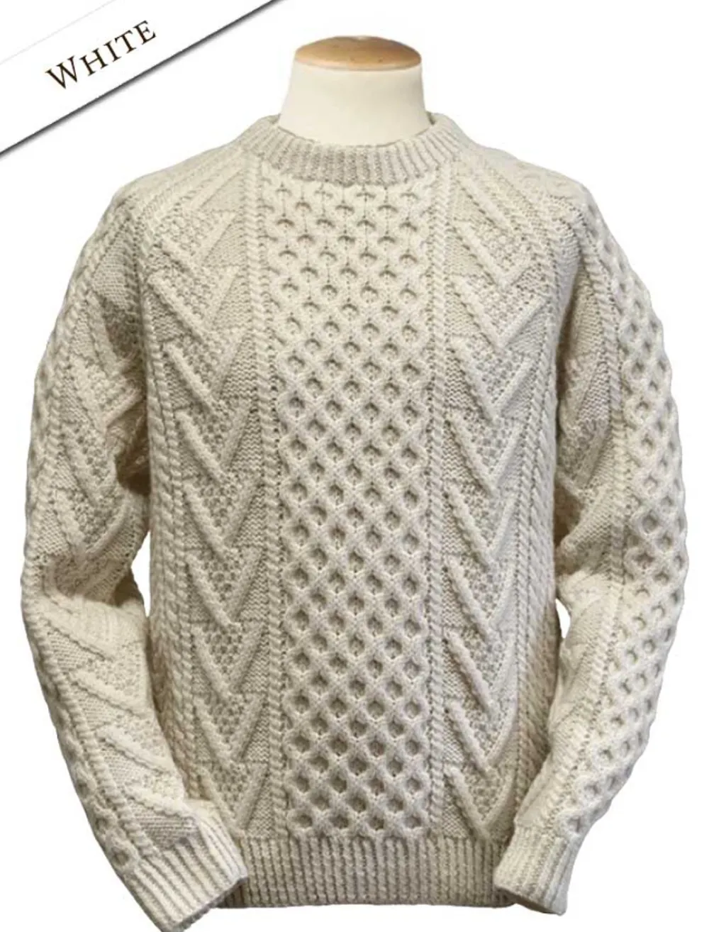 Glenaran Sweaters^Mens Hand-knit Chevron Stitch Sweater