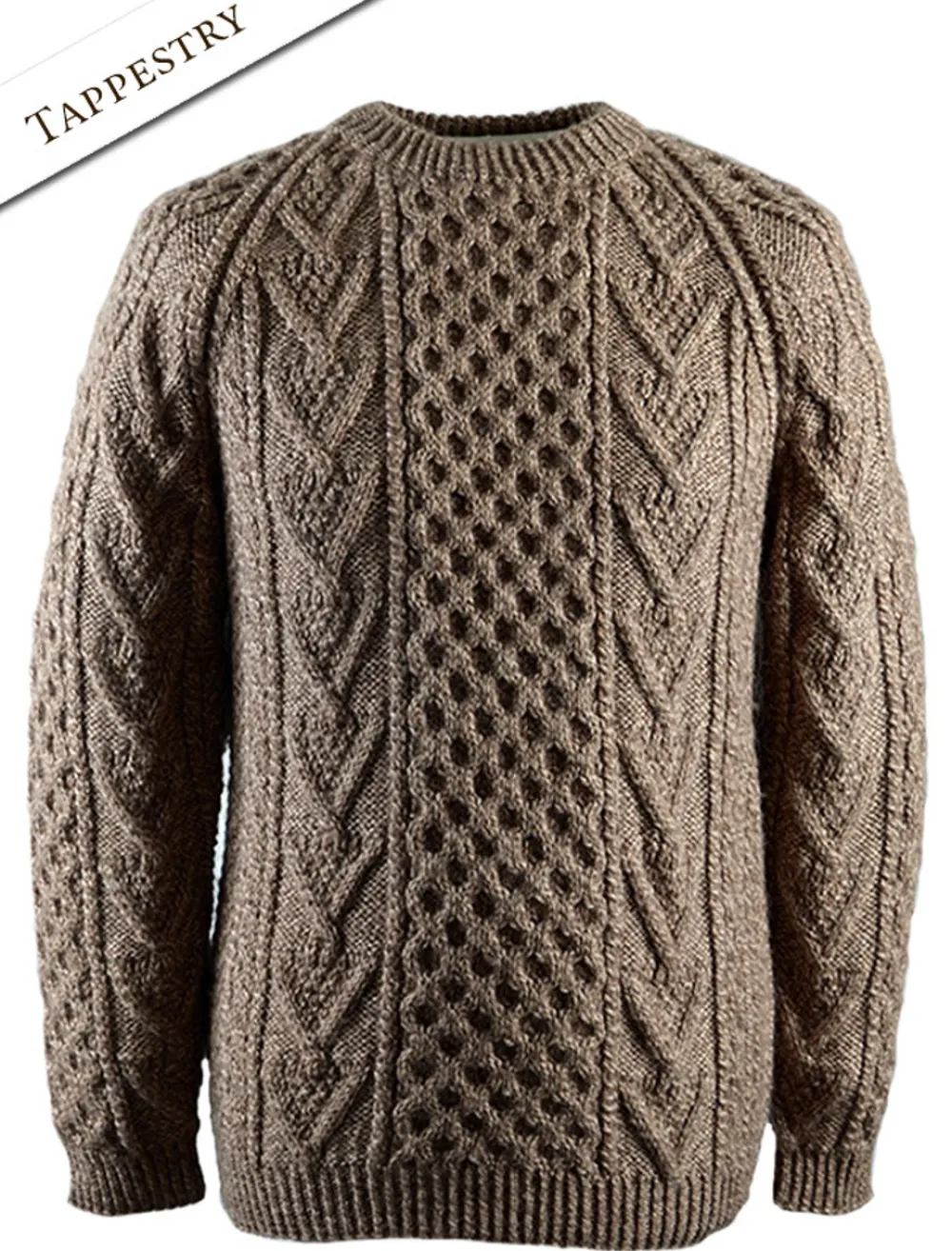 Glenaran Sweaters^Mens Hand-knit Chevron Stitch Sweater