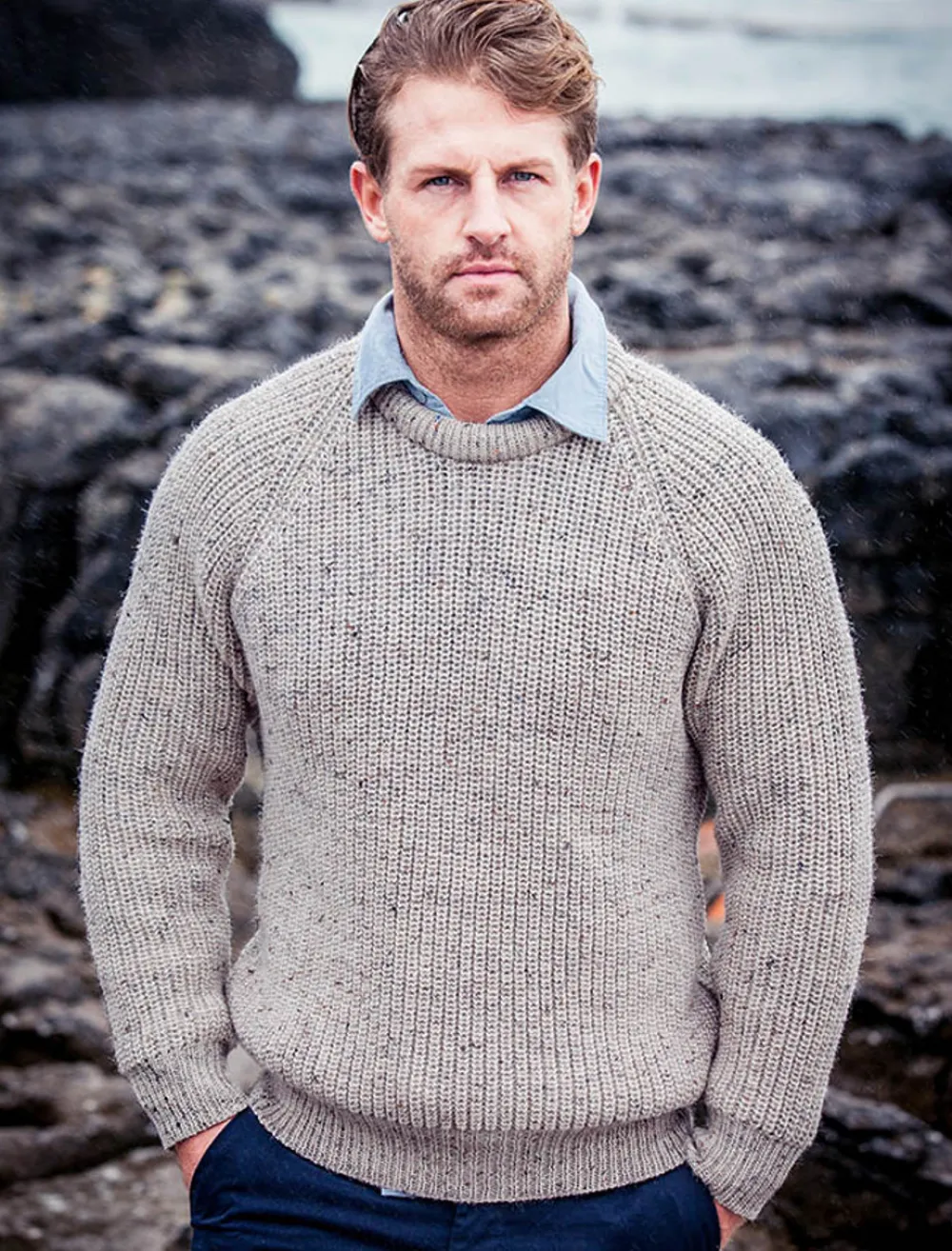 Glenaran Sweaters^Irish Fishermans Ribbed Sweater